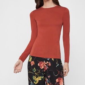 Bcbgmaxazria Burnt Orange Long Sleeve Shirt